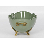 Чаша зеленого цвета из фарфора с волнообразным краем Eden Garden porcelain and bronze варинант исполнения - 2 | Loft Concept в Тюмени