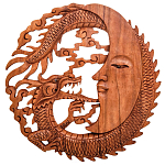 Панно из дерева дракон и луна Panel With Animals варинант исполнения - 1 | Loft Concept в Тюмени