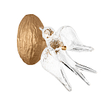 Бра с прозрачной стеклянной фигуркой птички Serip Voa варинант исполнения - 1 | Loft Concept в Тюмени