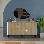 Комод с 3-мя дверцами и выдвижным ящиком цвета светлый дуб SPARK CONSOLE WHITE варинант исполнения - 1 | Loft Concept в Тюмени