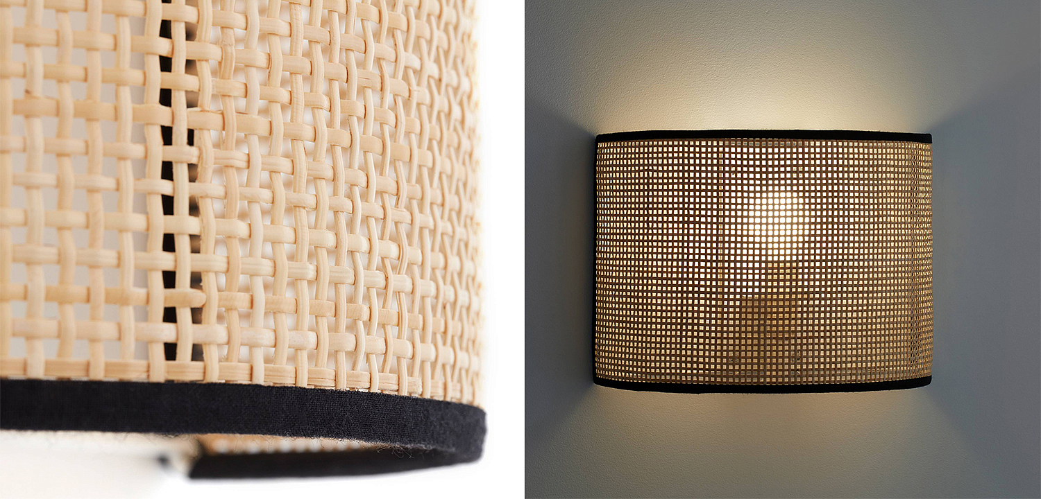 Бра Ottar Wicker Bamboo Cane beige black Бра Ottar Wicker Bamboo Cane beige black - Loft-Concept в Тюмени