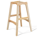 Барный стул со спинкой на 4-х деревянных ножках Оранжевый Велюр Ava Charm варинант исполнения - 4 | Loft Concept в Тюмени