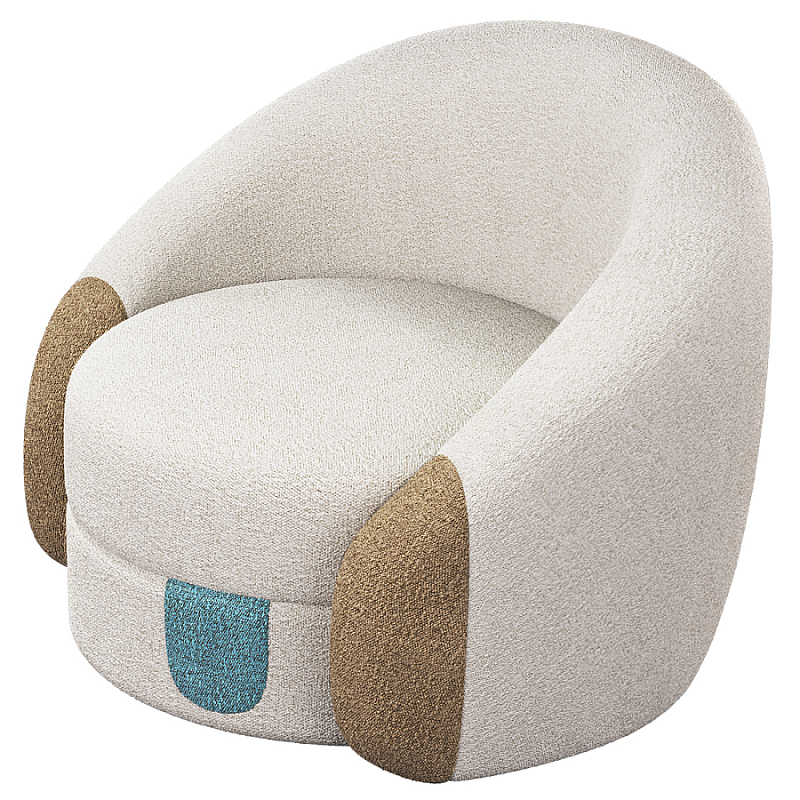 Дизайнерское Кресло Undina Молочный Песочный Голубой в Тюмени | Loft Concept 