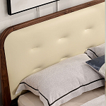 Кровать двуспальная с каркасом из дерева и мягким изголовьем Moon Walnut Bed варинант исполнения - 3 | Loft Concept в Тюмени