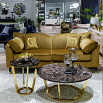 Стол журнальный коричневый на золотом основании Symphony of the Earth варинант исполнения - 3 | Loft Concept в Тюмени