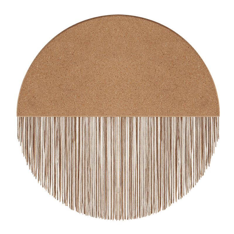 Бра круглое натуральная пробка с бахромой Natural Cork Бежевый в Тюмени | Loft Concept 