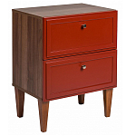 Тумба прикроватная красная из массива бука с 2-мя ящиками Wenge Light варинант исполнения - 1 | Loft Concept в Тюмени