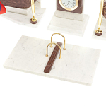 Настольный письменный набор из мрамора и лемезита с гербом и флагом России Marble Accessory варинант исполнения - 4 | Loft Concept в Тюмени