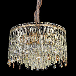 Люстра круглая с хрустальными подвесками на золотистом каркасе Roul Crystal Light варинант исполнения - 1 | Loft Concept в Тюмени