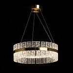 Люстра круглая золотого цвета с прозрачными рельефными стеклянными вставками Textured Glass Chandelier варинант исполнения - 3 | Loft Concept в Тюмени