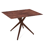 Стол обеденный с коричневой прямоугольной столешницей из керамики на четырех пластиковых ножках Brown Ceramics варинант исполнения - 1 | Loft Concept в Тюмени