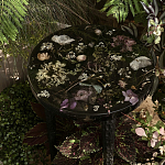 Круглый журнальный столик со столешницей из эпоксидной смолы Epoxy Resin Flowers Coffee Table варинант исполнения - 7 | Loft Concept в Тюмени