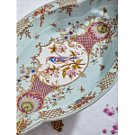 Блюдо овальное из голубого фарфора с ручками в виде бабочек и цветочным рисунком Blue Garden варинант исполнения - 8 | Loft Concept в Тюмени