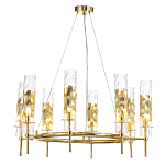 Люстра подвесная круглая с 8-ю цилиндрическими плафонами из стекла LIAISON варинант исполнения - 4 | Loft Concept в Тюмени