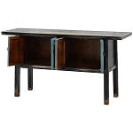 Деревянная консоль в китайском стиле с дверцами голубая Qin Console Table Blue варинант исполнения - 3 | Loft Concept в Тюмени