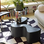 Дизайнерский журнальный стол чёрный изогнутой формы Alefy варинант исполнения - 1 | Loft Concept в Тюмени