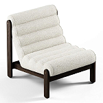 Кресло с деревянным каркасом и обивкой из белой ткани букле Medieval Furniture варинант исполнения - 1 | Loft Concept в Тюмени