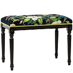 Банкетка из натурального бука черная с изображением птиц и цветов Blooming Birds2 варинант исполнения - 1 | Loft Concept в Тюмени