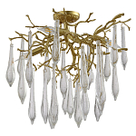 Люстра потолочная с прозрачными стеклянными подвесками в форме капель Droplet Chandelier варинант исполнения - 2 | Loft Concept в Тюмени