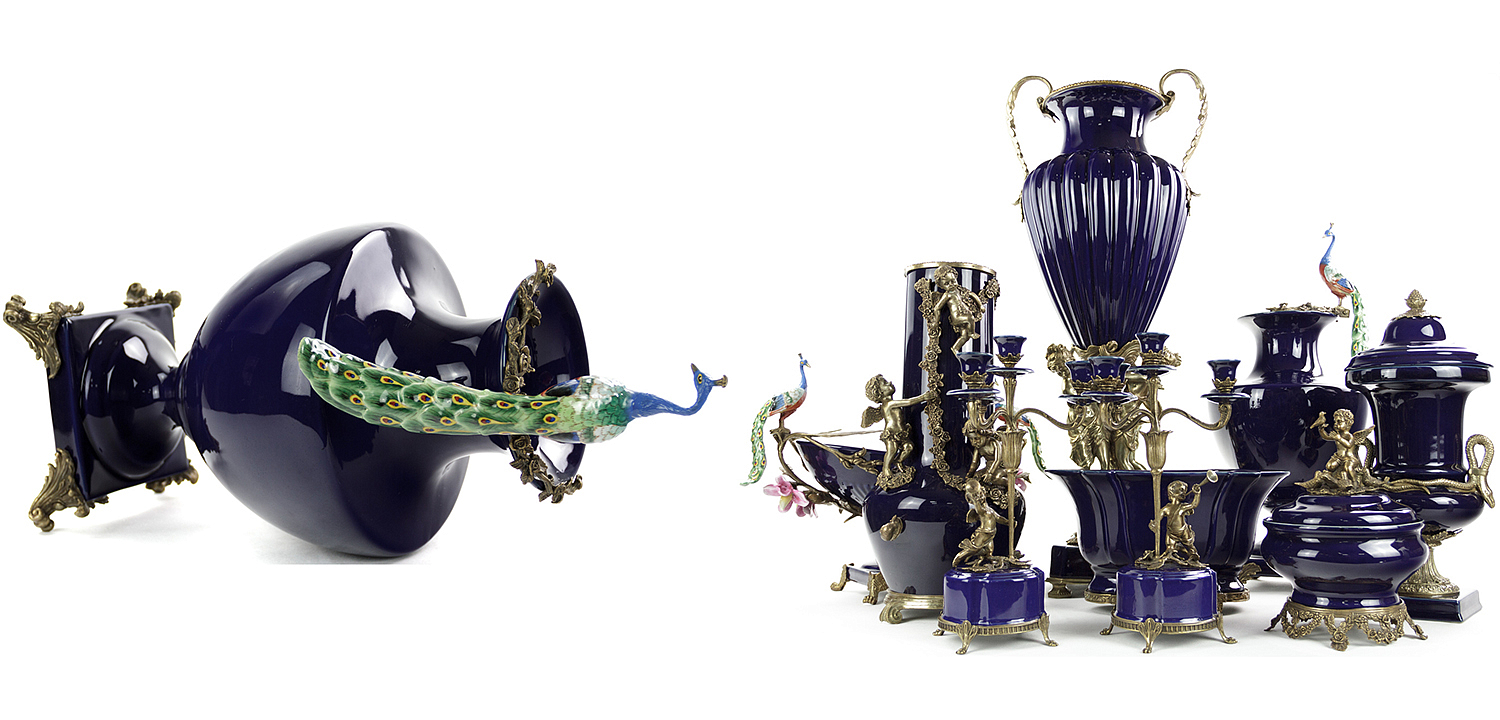 Ваза Selenia Blue Vase Peacock Ваза Selenia Blue Vase Peacock - Loft-Concept в Тюмени