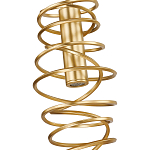 Подвесной светильник светодиодный из металла со спиральным декоративным элементом золотой Metal Spiral варинант исполнения - 3 | Loft Concept в Тюмени
