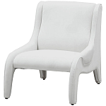 Дизайнерское кресло белое в мягкой велюровой обивке Granger Armchair White варинант исполнения - 1 | Loft Concept в Тюмени