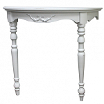 Консоль настенная полукруглая из массива бука с легкими потертостями White Provence варинант исполнения - 1 | Loft Concept в Тюмени