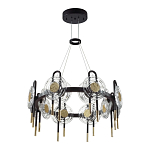 Люстра подвесная круглая черного цвета с круглыми прозрачными плафонами Virelia  варинант исполнения - 5 | Loft Concept в Тюмени