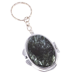 Зеркало брелок карманное двухстороннее из натурального камня Серафинит Stone Mirrors варинант исполнения - 1 | Loft Concept в Тюмени