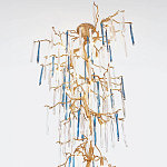 Люстра с голубыми и прозрачными подвесками в форме капель Blue Drop Chandelier варинант исполнения - 1 | Loft Concept в Тюмени