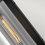 Настенный фонарь в индустриальном стиле с вытянутым цилиндрическим плафоном из прозрачного стекла и черным корпусом Hinkley варинант исполнения - 3 | Loft Concept в Тюмени