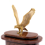 Часы настольные бронзовые из натурального камня Лемезит с декором в виде горного орла Eagle Stone Clock варинант исполнения - 3 | Loft Concept в Тюмени