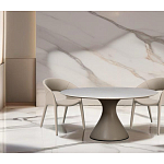 Стол обеденный круглый мраморный на бежевом основании Valedmir варинант исполнения - 5 | Loft Concept в Тюмени