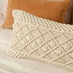 Чехол на подушку с макраме бежевого цвета Macrame варинант исполнения - 5 | Loft Concept в Тюмени