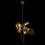 Люстра подвесная со стеклянными плафонами из дымчатого и золотистого с тремя вертикальными подвесками Gilded Mirage  варинант исполнения - 3 | Loft Concept в Тюмени