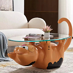 Дизайнерский журнальный стол с основанием в виде кота Bivan варинант исполнения - 1 | Loft Concept в Тюмени