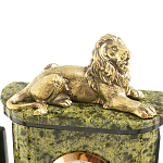 Настольный письменный набор из змеевика и бронзы с декором в виде льва Successful Leader варинант исполнения - 3 | Loft Concept в Тюмени