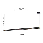 Подвесной светильник линейный вытянутой формы с черным матовым корпусом и золотистыми акцентами Line Pendant варинант исполнения - 2 | Loft Concept в Тюмени