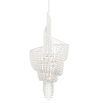 Люстра белая в форме спирали с декором из круглых деревянных бусин White Wooden Beads варинант исполнения - 2 | Loft Concept в Тюмени