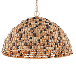 Подвесной светильник в форме купола из деревянных бусин Wooden Beads варинант исполнения - 1 | Loft Concept в Тюмени