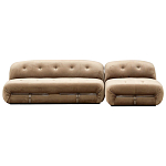 Дизайнерский угловой диван с велюровой светло-коричневой обивкой Fosse Sofa варинант исполнения - 1 | Loft Concept в Тюмени