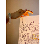 Настольная лампа с принтом на белом тканевом абажуре Roof Garden Lamp варинант исполнения - 1 | Loft Concept в Тюмени