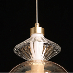 Подвесной светильник с вертикальной композицией из прозрачных и янтарных стеклянных шаров и ромбов Gabriel Scott Luna варинант исполнения - 19 | Loft Concept в Тюмени