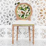 Стул бежевый из натурального бука с изображением птицы в саду Blooming Colored Birds варинант исполнения - 3 | Loft Concept в Тюмени