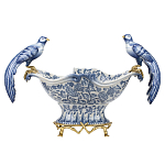 Фарфоровая чаша с птицами Blue and White варинант исполнения - 1 | Loft Concept в Тюмени