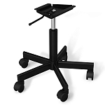 Стул с мягкой серой обивкой из велюра и подъемно-поворотным механизмом на черных колесиках Harper Gray варинант исполнения - 4 | Loft Concept в Тюмени