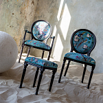 Полукресло из массива бука бирюзовое с изображением птиц и цветов Turquoise Chinoiserie Garden Chair варинант исполнения - 7 | Loft Concept в Тюмени