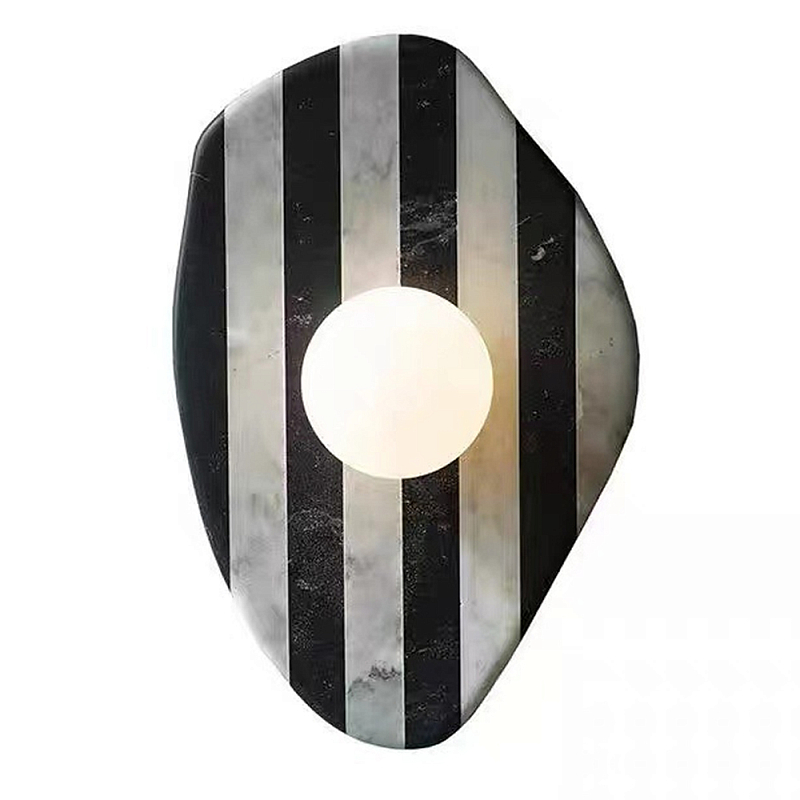 Бра полосатое из мрамора Shaw Marble Lighting Черно-белый Прозрачный Красный Бра полосатое из мрамора Shaw Marble Lighting Черно-белый Прозрачный Красный в Тюмени | Loft Concept