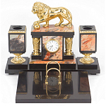 Настольный письменный набор из яшмы и долерита с декором виде льва Manager Organizer варинант исполнения - 1 | Loft Concept в Тюмени