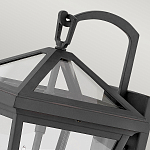 Настенный фонарь черного цвета с прозрачным стеклянным плафоном трапециевидной формы Hinkley варинант исполнения - 8 | Loft Concept в Тюмени